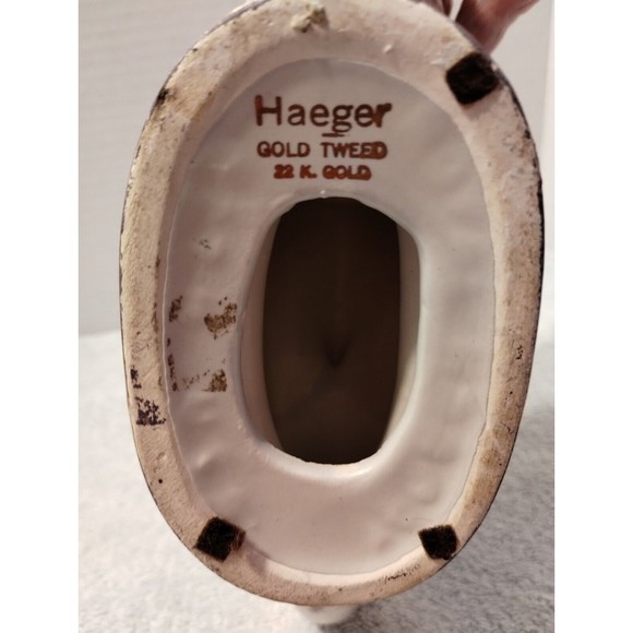 Vintage Table Lighter 22K Gold Tweed Glaze USA Rare Stamped Royal Haeger - Picture 9 of 10